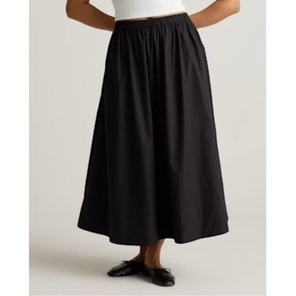 Quince Classic Black A-Line Skirt
